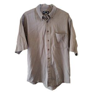Three Rivers Short Sleeve Tan Button Down Shirt With Pocket